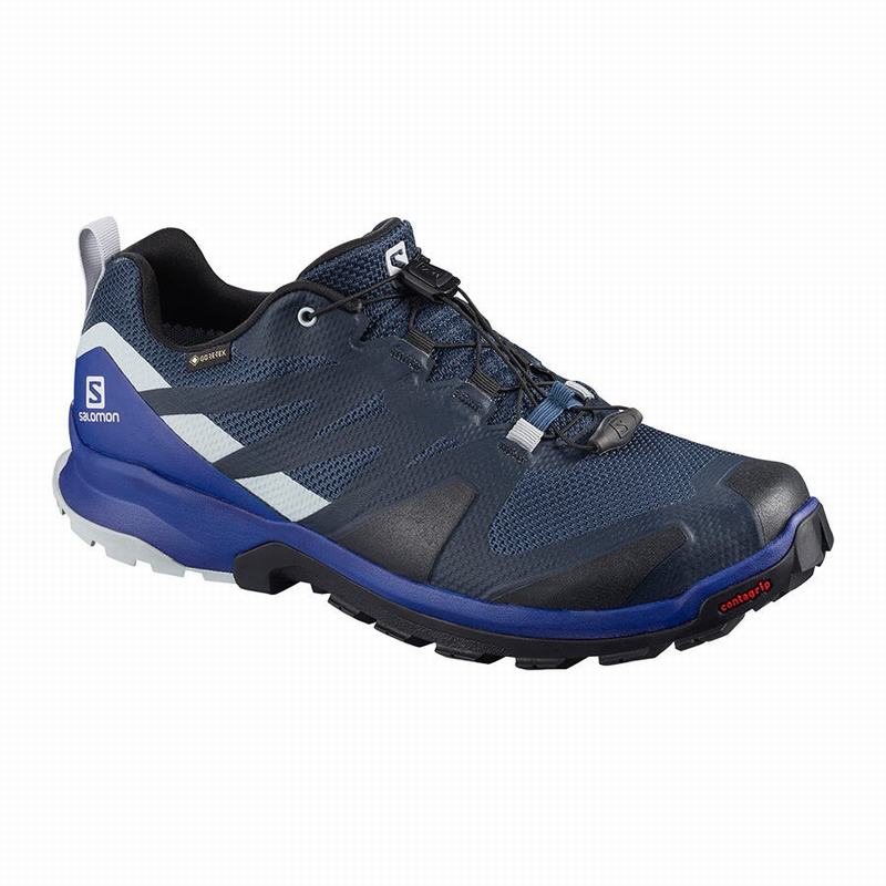 Salomon Israel XA ROGG GTX - Mens Trail Running Shoes - Navy/Black (NKMB-10639)